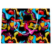 Colorful Neon Graffiti Hip Hop Street Art Große Geschenktüte (Vorderseite)