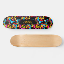 Colorful Neon Graffiti Hip Hop Street Art Kids Skateboard