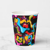 Colorful Neon Graffiti Hip Hop Street Art Pappbecher (Links)