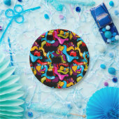 Colorful Neon Graffiti Hip Hop Street Art Pappteller (Party)