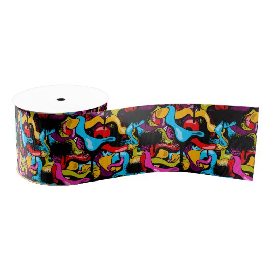 Colorful Neon Graffiti Hip Hop Street Art Ripsband (Spule)