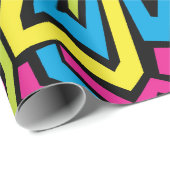 Colorful Neon Graffiti Street Art Pattern Geschenkpapier (Rolleneckpunkt)