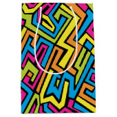 Colorful Neon Graffiti Street Art Pattern Mittlere Geschenktüte (Vorderseite)