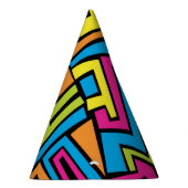 Colorful Neon Graffiti Street Art Pattern Partyhütchen (Rechts)
