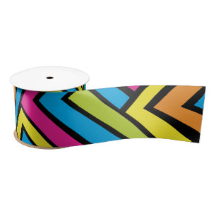 Colorful Neon Graffiti Street Art Pattern Satinband