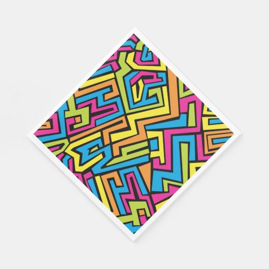 Colorful Neon Graffiti Street Art Pattern Serviette (Ecke)
