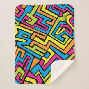 Colorful Neon Graffiti Street Art Pattern Sherpadecke