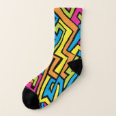 Colorful Neon Graffiti Street Art Pattern Socken (Links - Außen)