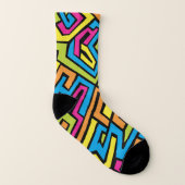 Colorful Neon Graffiti Street Art Pattern Socken (Links - Innen)