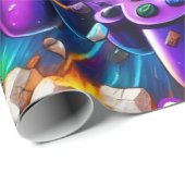 Colorful Neon Joysticks Pattern Geschenkpapier (Rolleneckpunkt)