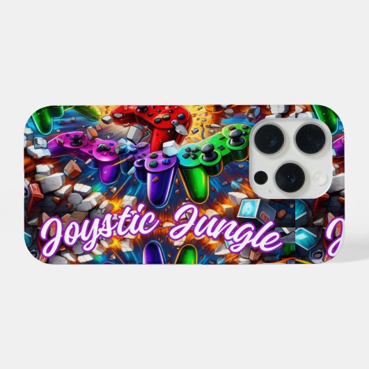 Colorful Neon Joysticks Pattern iPhone Hülle (Rückseite (Horizontal))