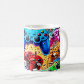 Colorful Neon Joysticks Pattern Kaffeetasse (VorderseiteRechts)