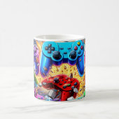 Colorful Neon Joysticks Pattern Kaffeetasse (Mittel)