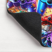 Colorful Neon Joysticks Pattern Mousepad (Ecke)