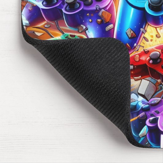 Colorful Neon Joysticks Pattern Mousepad (Ecke)