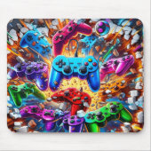 Colorful Neon Joysticks Pattern Mousepad (Vorne)