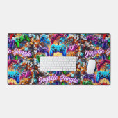 Colorful Neon Joysticks Pattern Schreibtischunterlage (Tastatur & Maus)