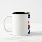 Colorful Neon Tropical Character Art Zweifarbige Tasse (Links)