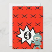 Colorful Ninja Karate Birthday Einladung (Rückseite)