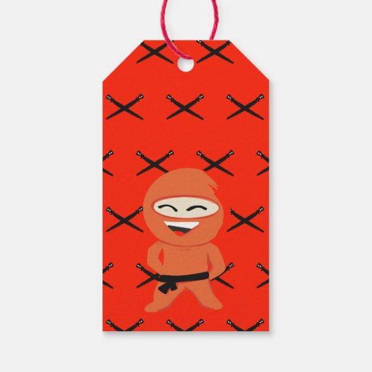 Colorful Ninja Karate Birthday Geschenkanhänger (Rückseite)