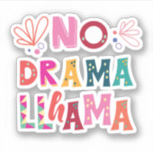 Colorful No Drama Llama Aufkleber (Vorderseite)