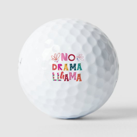 Colorful No Drama Llama Golfball (Vorderseite)