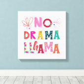 Colorful No Drama Llama Leinwanddruck (Insitu (Holzboden))