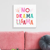 Colorful No Drama Llama Leinwanddruck (Insitu (Wohnzimmer))