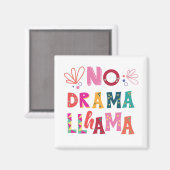 Colorful No Drama Llama Magnet (Vorderseite/Rückseite)