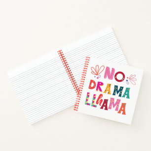 Colorful No Drama Llama Notizblock