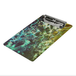 Colorful Noise Photo Abstract Electric Light Green Mini Klemmbrett