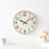 Colorful Numbered Round Acrylic Wall Clock Große Wanduhr (Zuhause)