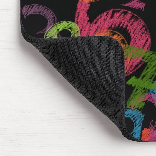 Colorful Numbers Math Graffiti Mousepad (Ecke)