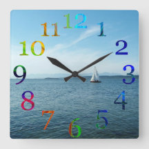 Colorful numbers wall clock.