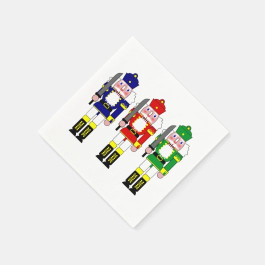Colorful Nutcracker Soldiers Christmas Serviette (Ecke)