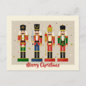 Colorful Nutcracker Soldiers Merry Christmas Postkarte (Vorderseite)