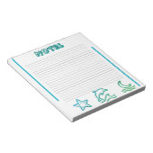 Colorful Ocean Life Lined Notepad Notizblock (angewinkelt)