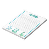 Colorful Ocean Life Lined Notepad Notizblock (Rotiert)