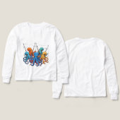 Colorful Octopus Crew – Kids’ Long Sleeve Tee (Design Vorderseite & Rückseite)