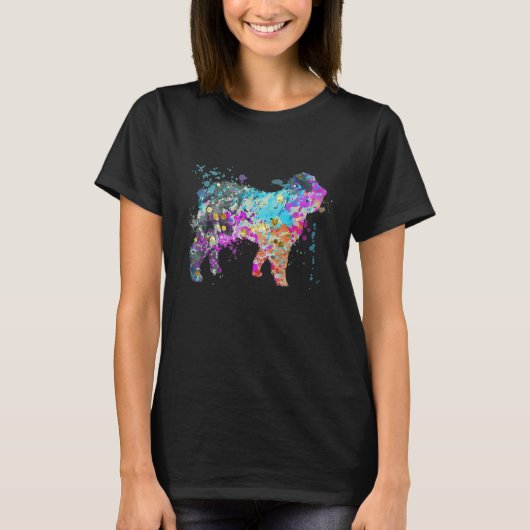 Colorful Old English Sheepdog Old English Sheepd T-Shirt (Vorderseite)