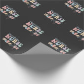 Colorful Oncology Nurse Retro Aesthetic Geschenkpapier (Ecke)