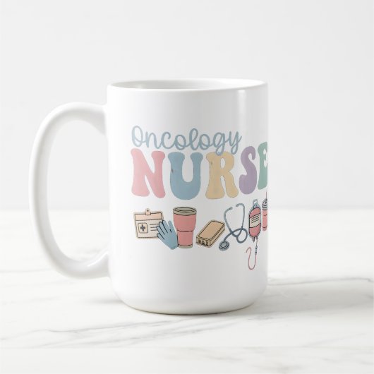 Colorful Oncology Nurse Retro Aesthetic Kaffeetasse (Links)