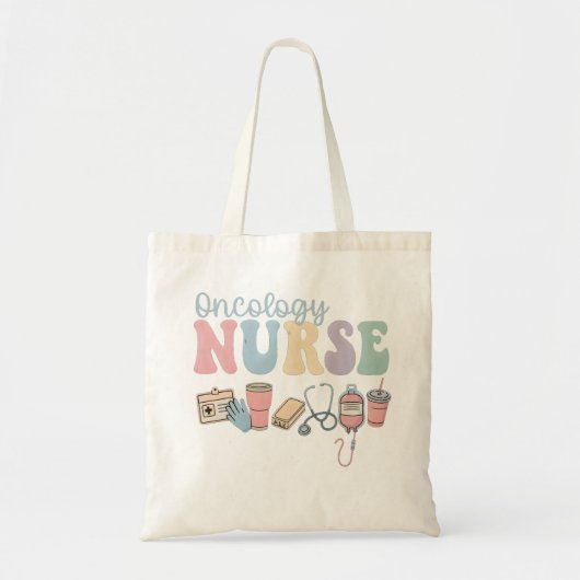 Colorful Oncology Nurse Retro Aesthetic Tragetasche (Vorne)