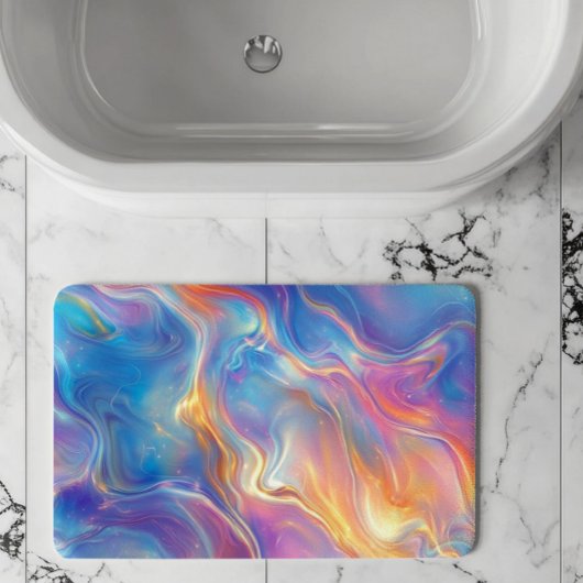 Colorful opal swirly flowing marble texture badematte