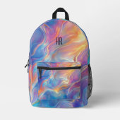 Colorful opal swirly flowing marble texture bedruckter rucksack (Vorderseite)
