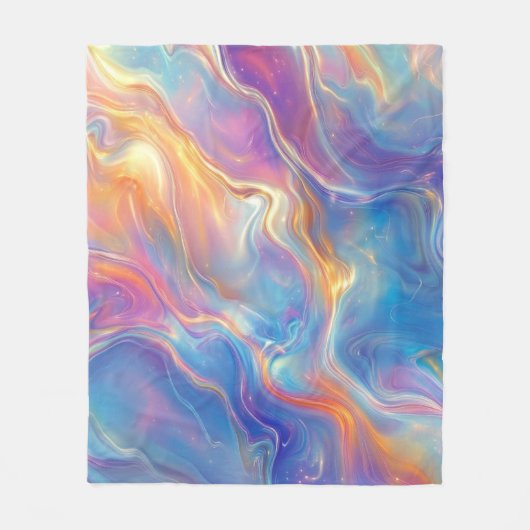 Colorful opal swirly flowing marble texture fleecedecke (Vorderseite)