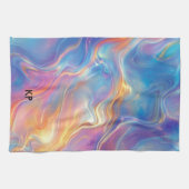 Colorful opal swirly flowing marble texture geschirrtuch (Horizontal)