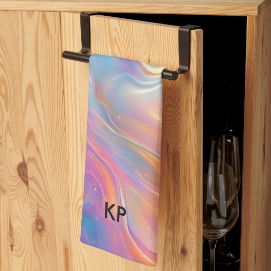 Colorful opal swirly flowing marble texture geschirrtuch (Drittel gefaltet)