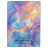 Colorful opal swirly flowing marble texture klemmbrett (Rückseite)