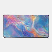 Colorful opal swirly flowing marble texture schreibtischunterlage (Vorderseite)